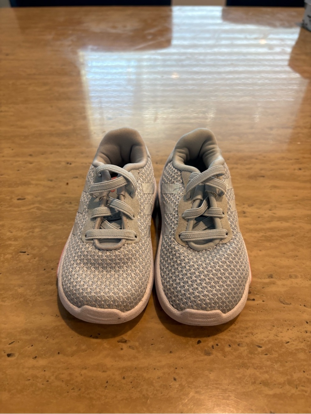 adidas Kids Light Gray Knit Sneakers